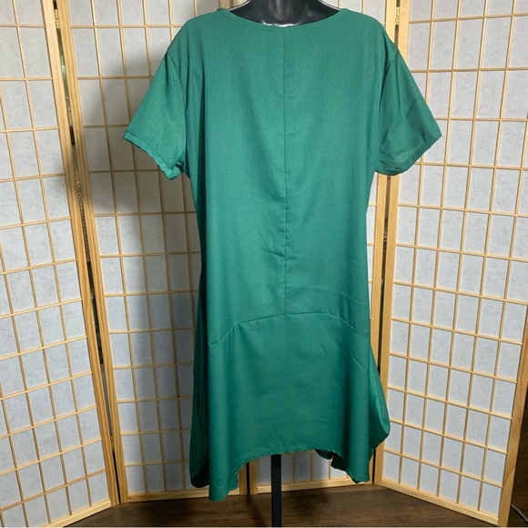 Emerald Green Asymmetrical Dress - Picture 8 of 11